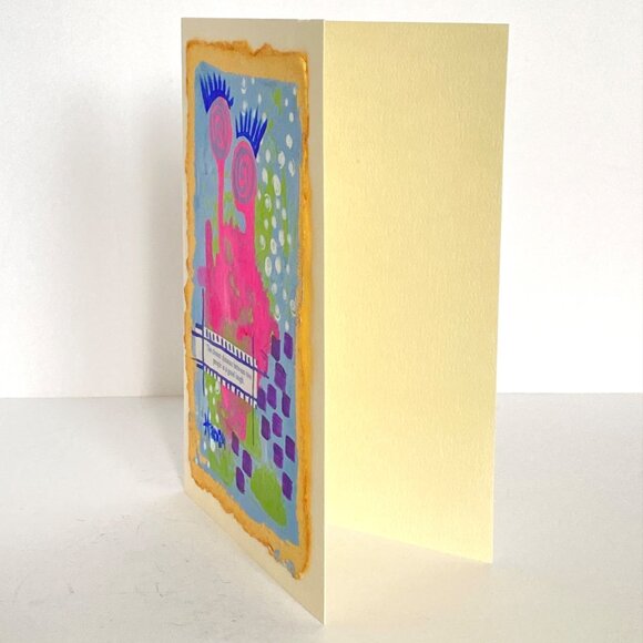 Collage Art Handmade Original Blank Greeting Card and Envelope Cookie Fortune - Picture 3 of 5